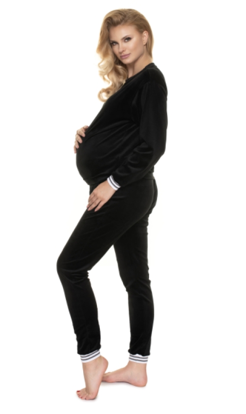 Maternity velour loungewear zwart