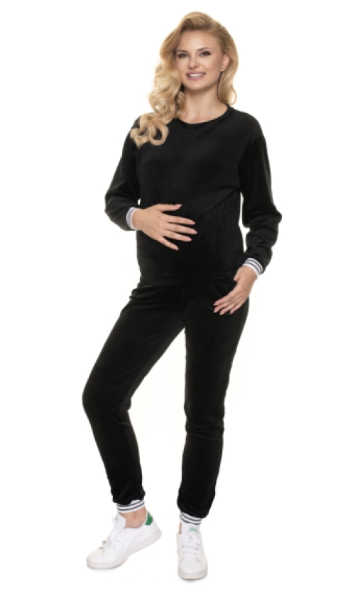 Maternity velour loungewear zwart