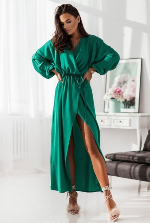 Maxi kimono jurk met overslag emerald