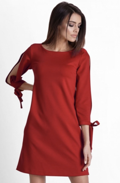 Minimalistisch trapezoidal mini jurk rood