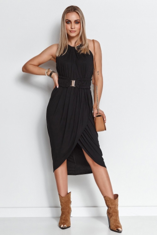 Mullet overslag jurkje met riem black