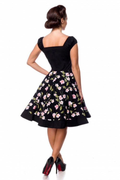 Retro jurk met floral swing rok