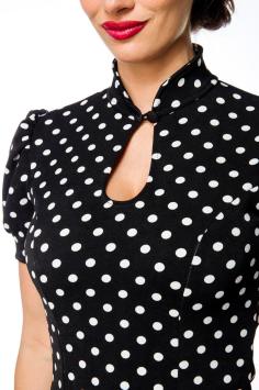 Retro keyhole top met pofmouwen in wit