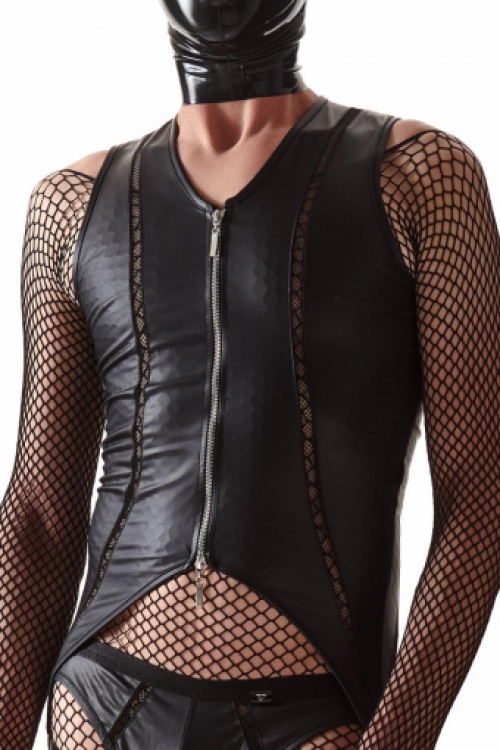 RFP Crossdresser wetlook en mesh bodysuit