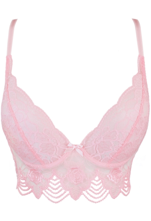 Roze kanten beugelcups bustier bh