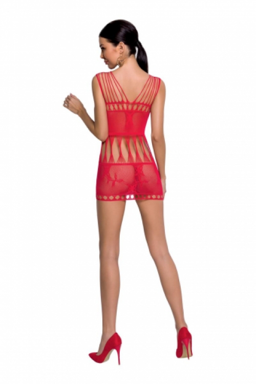 Sensuele visnet jurk red