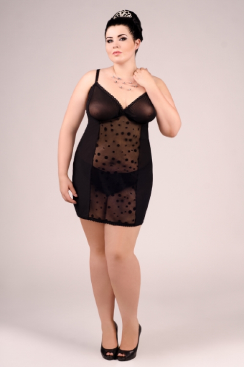 Sexy mesh chemise plus size