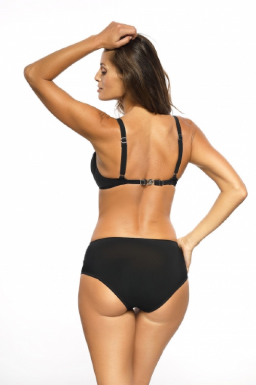 Sexy tweedelige bikini met geplooide broekje black