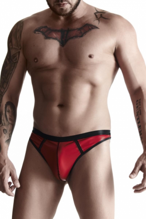 Sexy wetlook heren Big Boss string rood