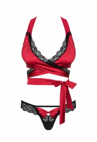 Sexy wikkel bh en string rood