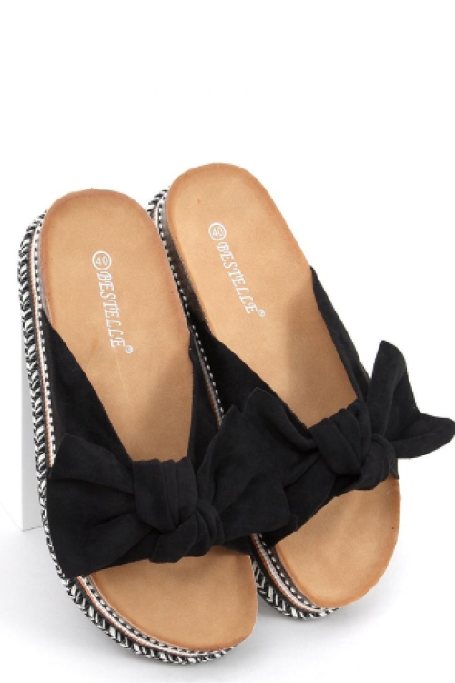 Slippers met geknoopte band black
