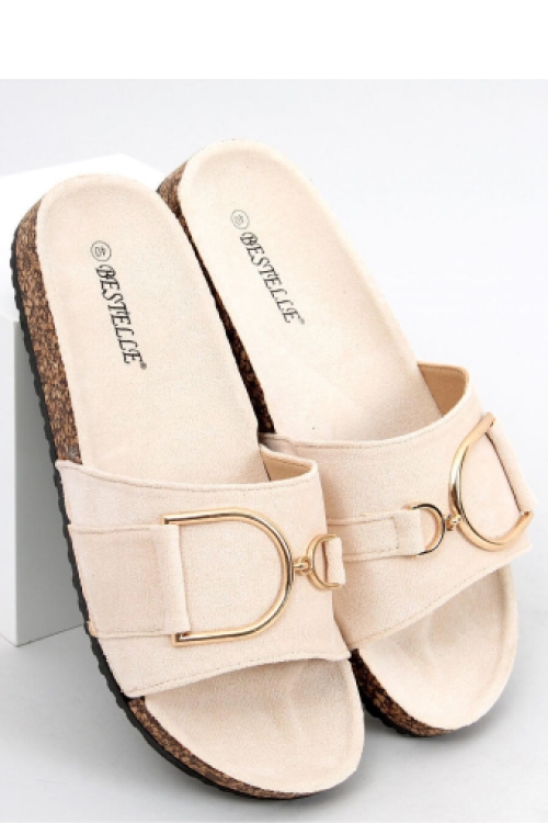 Slippers met kurk zool beige