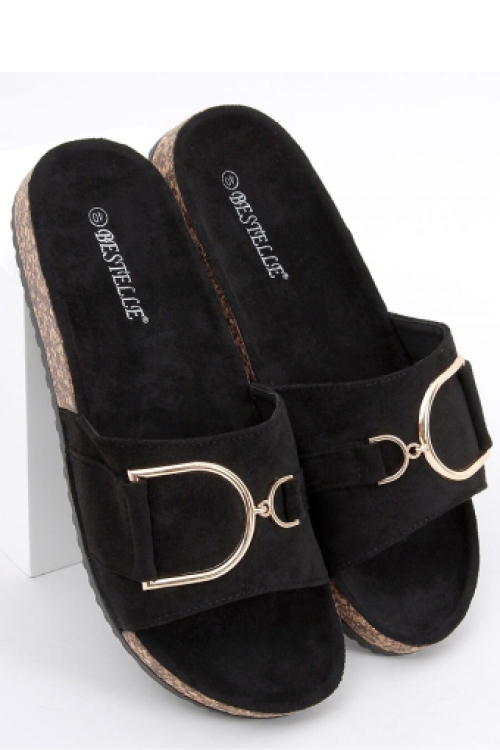 Slippers met kurk zool black