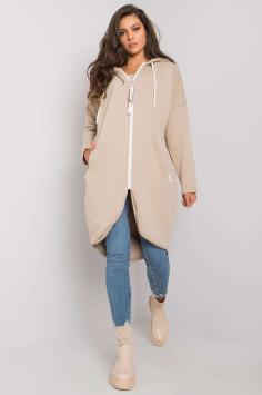 Sweatvest met capuchon beige