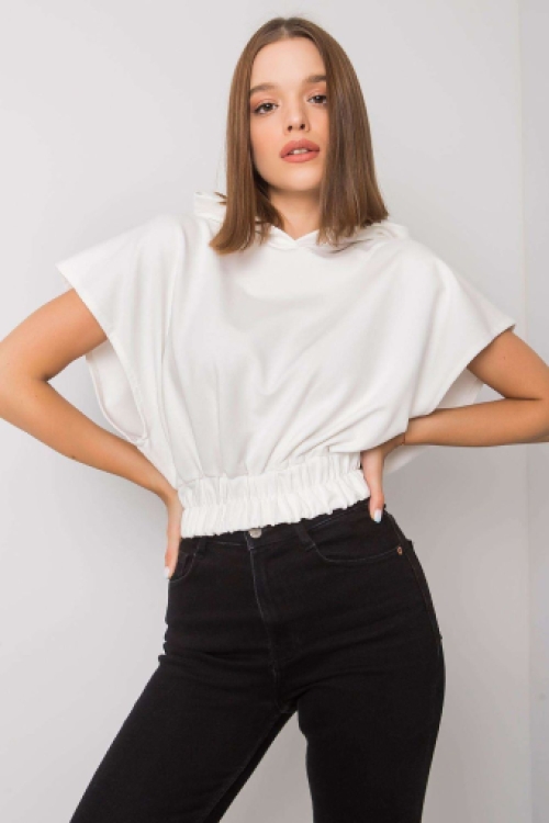 Trendy korte mouwen top white