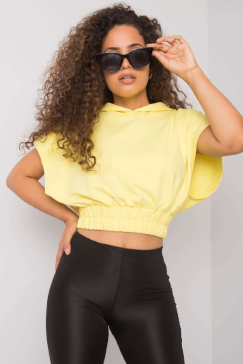 Trendy korte mouwen top yellow