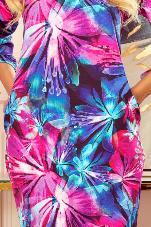 Trendy losvallende sheath jurk floralprint