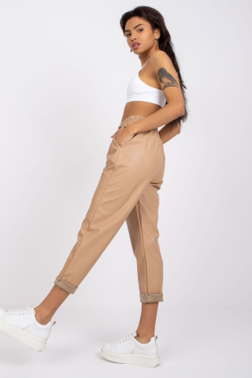 Vegan paperbag broek beige