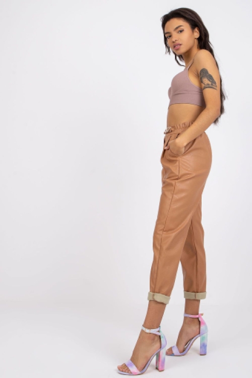 Vegan paperbag broek brown