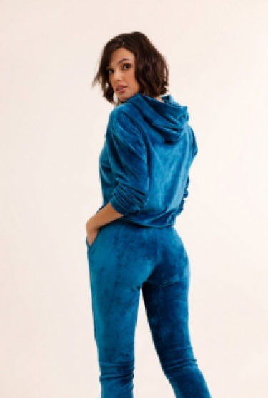Velours trainingspak set in blauwe