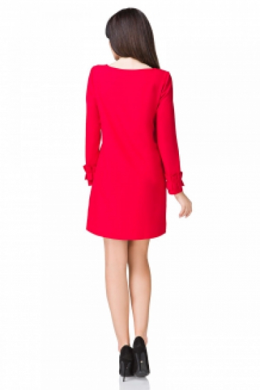 Vintage elegante trapeze mini jurk lipstick red