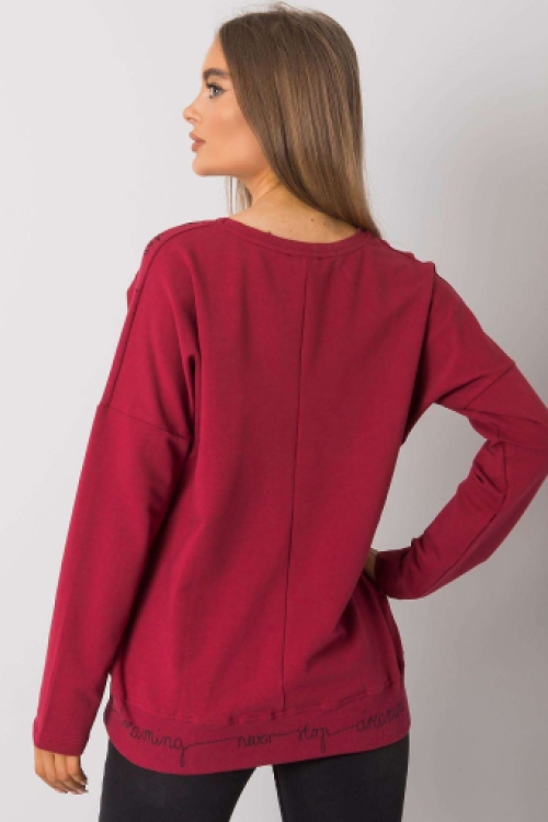 Vleermuismouwen sweatshirt bordo