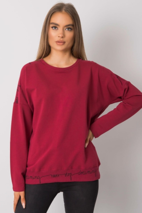 Vleermuismouwen sweatshirt bordo