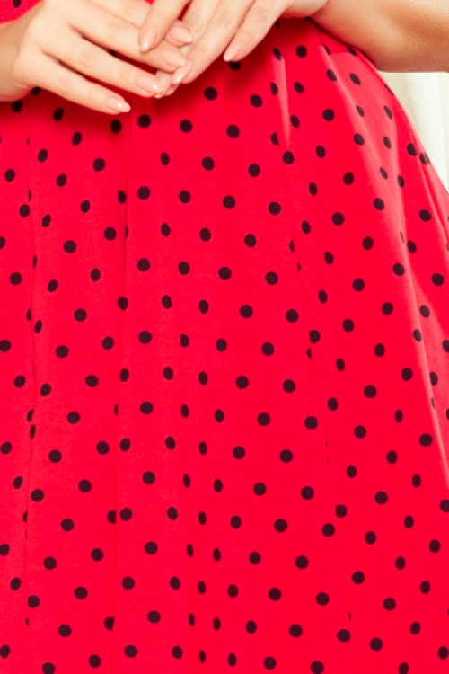 Zomer uitlopende jurk in polka red
